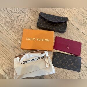 Louis Vuitton Monogram Felicie Pouchette Clutch brand new wallet inserts